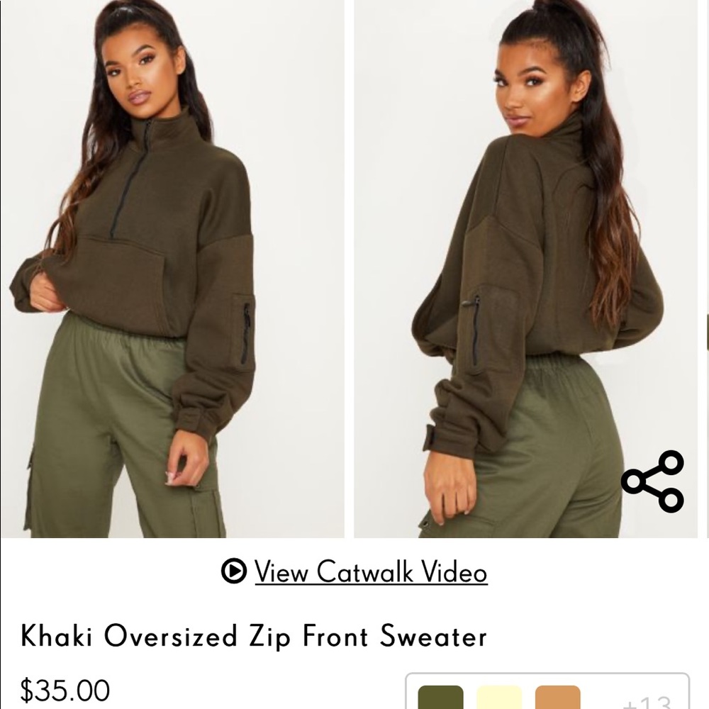 Pretty little thing front zip sweater